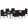 Ensemble de salle à manger pour jardin 7 pcs Noir polyrotin 563338563338