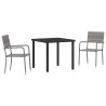 Ensemble de salle à manger pour jardin 3 pcs Gris polyrotin 563339563339