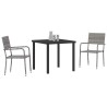 Ensemble de salle à manger pour jardin 3 pcs Gris polyrotin 563339563339