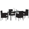 Ensemble de salle à manger pour jardin 5 pcs Noir polyrotin 563342563342