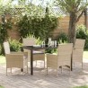 Ensemble de salle à manger pour jardin 5 pcs Beige polyrotin 563345563345
