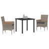 Ensemble de salle à manger pour jardin 3 pcs Gris polyrotin 563346563346