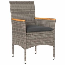 Ensemble de salle à manger pour jardin 3 pcs Gris polyrotin 563346563346