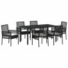 Ensemble de salle à manger pour jardin 7 pcs Noir polyrotin 563347563347