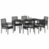 Ensemble de salle à manger pour jardin 7 pcs Noir polyrotin 563347563347