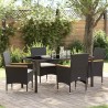 Ensemble de salle à manger pour jardin 5 pcs Noir polyrotin 563350563350