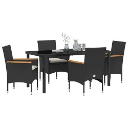 Ensemble de salle à manger pour jardin 5 pcs Noir polyrotin 563350563350