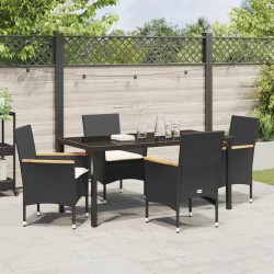 Ensemble de salle à manger pour jardin 5 pcs Noir polyrotin 563350563350