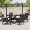 Ensemble de salle à manger pour jardin 5 pcs Noir polyrotin 563350563350