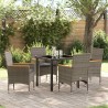 Ensemble de salle à manger pour jardin 5 pcs Gris polyrotin 563351563351