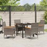 Ensemble de salle à manger pour jardin 5 pcs Gris polyrotin 563351563351