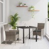 Ensemble de salle à manger pour jardin 3 pcs Gris polyrotin 563352563352