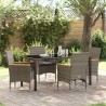 Ensemble de salle à manger pour jardin 5 pcs Gris polyrotin 563353563353