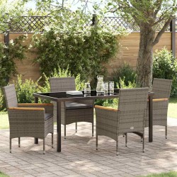 Ensemble de salle à manger pour jardin 5 pcs Gris polyrotin 563354563354