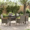 Ensemble de salle à manger pour jardin 5 pcs Gris polyrotin 563354563354
