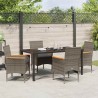 Ensemble de salle à manger pour jardin 5 pcs Gris polyrotin 563354563354