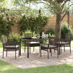 Ensemble de salle à manger pour jardin 5 pcs Marron polyrotin 563356563356