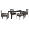 Ensemble de salle à manger pour jardin 5 pcs Marron polyrotin 563356563356