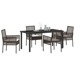 Ensemble de salle à manger pour jardin 5 pcs Marron polyrotin 563356563356