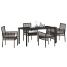 Ensemble de salle à manger pour jardin 5 pcs Marron polyrotin 563356563356