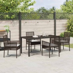 Ensemble de salle à manger pour jardin 5 pcs Marron polyrotin 563356563356