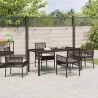 Ensemble de salle à manger pour jardin 5 pcs Marron polyrotin 563356563356