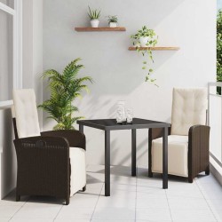 Ensemble de salle à manger pour jardin 3 pcs Marron polyrotin 563357563357