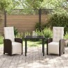 Ensemble de salle à manger pour jardin 3 pcs Marron polyrotin 563357563357