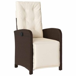 Ensemble de salle à manger pour jardin 3 pcs Marron polyrotin 563357563357