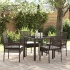 Ensemble de salle à manger pour jardin 5 pcs Marron polyrotin 563358563358