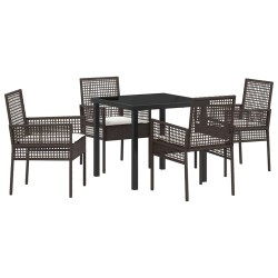 Ensemble de salle à manger pour jardin 5 pcs Marron polyrotin 563358563358