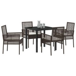 Ensemble de salle à manger pour jardin 5 pcs Marron polyrotin 563358563358