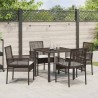 Ensemble de salle à manger pour jardin 5 pcs Marron polyrotin 563358563358