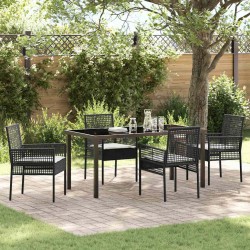 Ensemble de salle à manger pour jardin 5 pcs Noir polyrotin 563360563360