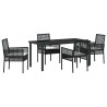 Ensemble de salle à manger pour jardin 5 pcs Noir polyrotin 563360563360