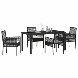 Ensemble de salle à manger pour jardin 5 pcs Noir polyrotin 563360563360