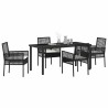 Ensemble de salle à manger pour jardin 5 pcs Noir polyrotin 563360563360