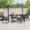 Ensemble de salle à manger pour jardin 5 pcs Noir polyrotin 563360563360