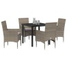 Ensemble de salle à manger pour jardin 5 pcs Gris polyrotin 563361563361