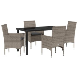 Ensemble de salle à manger pour jardin 5 pcs Gris polyrotin 563362563362