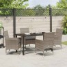 Ensemble de salle à manger pour jardin 5 pcs Gris polyrotin 563362563362