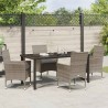 Ensemble de salle à manger pour jardin 5 pcs Gris polyrotin 563363563363