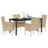 Ensemble de salle à manger pour jardin 5 pcs Beige polyrotin 563366563366