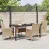 Ensemble de salle à manger pour jardin 5 pcs Beige polyrotin 563366563366