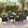 Ensemble de salle à manger pour jardin 5 pcs Noir polyrotin 563367563367