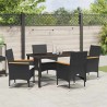 Ensemble de salle à manger pour jardin 5 pcs Noir polyrotin 563367563367
