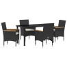 Ensemble de salle à manger pour jardin 5 pcs Noir polyrotin 563368563368
