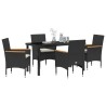 Ensemble de salle à manger pour jardin 5 pcs Noir polyrotin 563368563368
