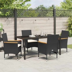 Ensemble de salle à manger pour jardin 5 pcs Noir polyrotin 563368563368