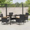 Ensemble de salle à manger pour jardin 5 pcs Noir polyrotin 563368563368